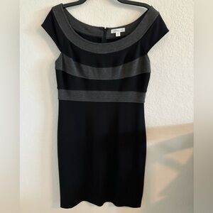 Coldwater Creek Black and Gray Sheath Dress Sleeveless Bateau